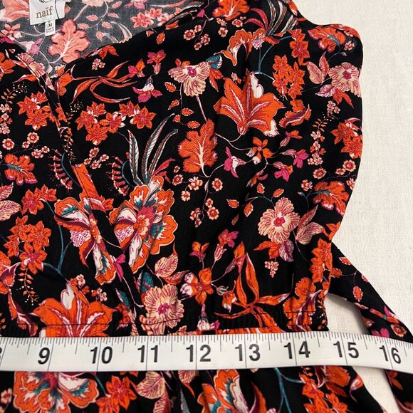 NWOT NAIF Black Red Floral Sleeveless Maxi Dress M Rayon Boho Elastic Waist - Picture 8 of 11